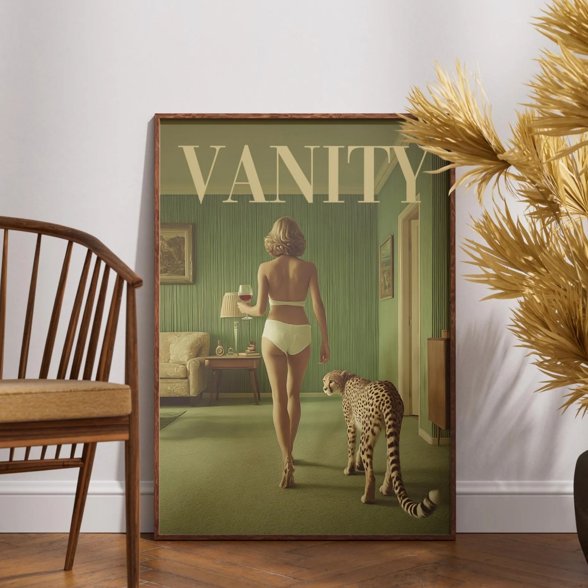 โปสเตอร์ภาพพิมพ์ลายเสือชีตาห์บ - Vintage Vogue Fashion Poster บทวิจารณ์และราคา
