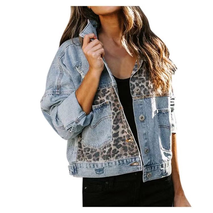 เสื้อแจ็คเก็ตยีนส์สตรีทแวร์ผู้ - Patchwork Jean Jacket บทวิจารณ์และราคา
