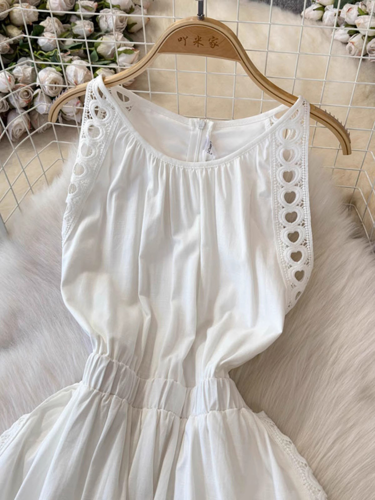 Elegant Hollow Outผู้หญิงสีขาว - Vintage Fashion Korea บทวิจารณ์และราคา