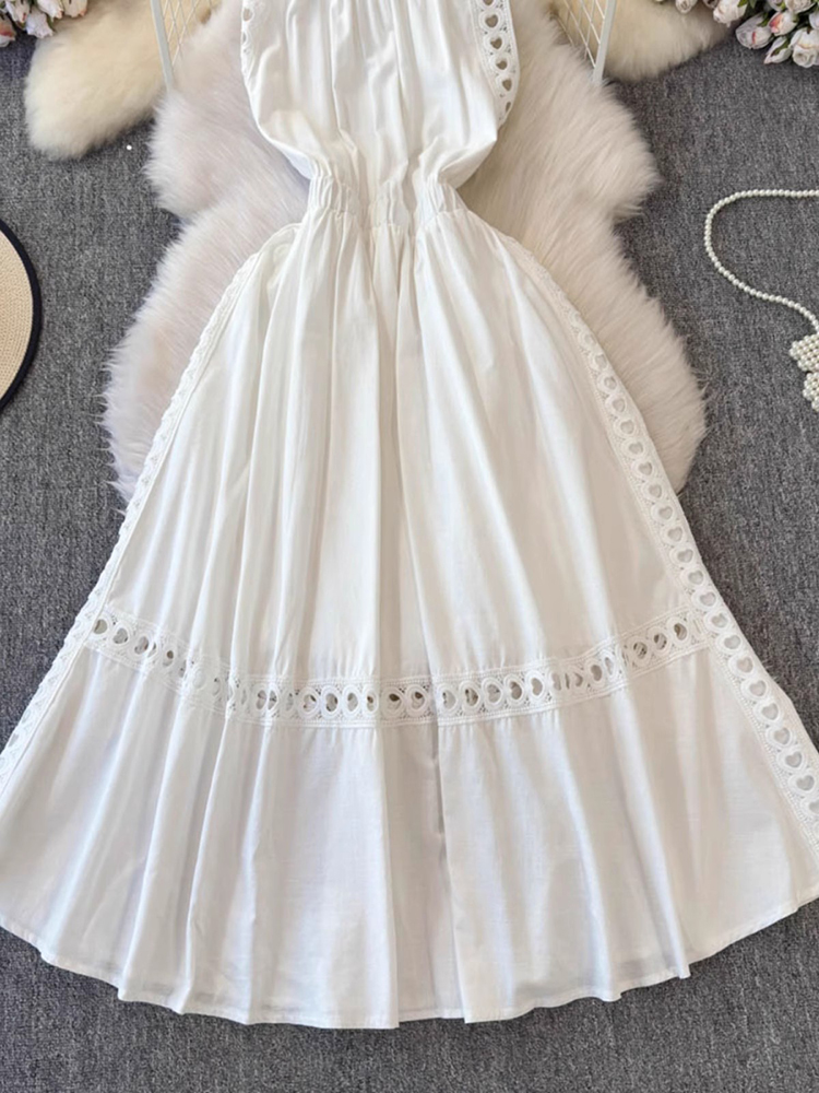 Elegant Hollow Outผู้หญิงสีขาว - Vintage Fashion Korea บทวิจารณ์และราคา