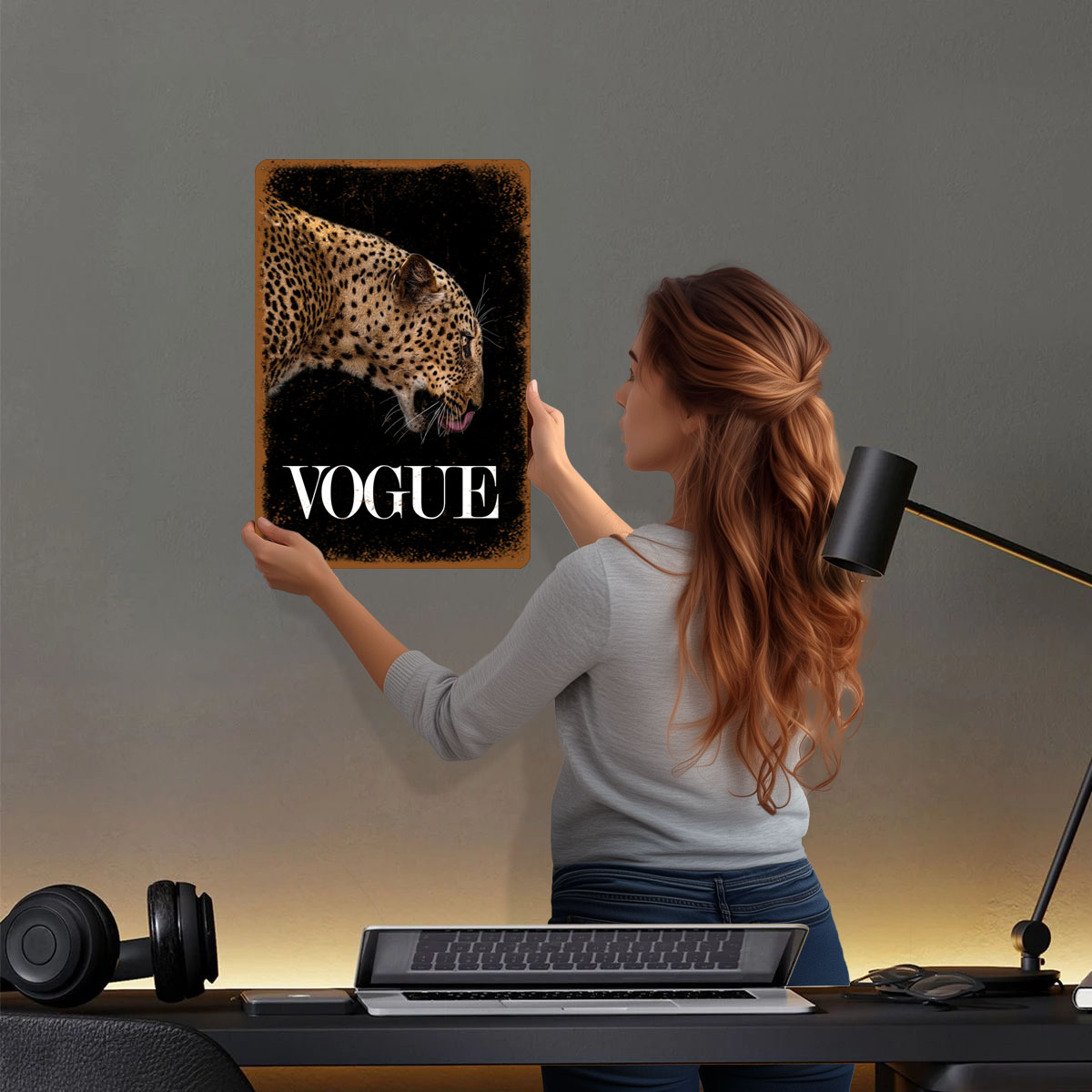 Vogue แฟชั่นโปสเตอร์ป้ายโลหะโป - Vintage Fashion Vogue บทวิจารณ์และราคา